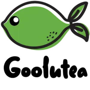 Cartoon green fish logo of Goolutea at Goolutea, a Tea Store in Castro Valley