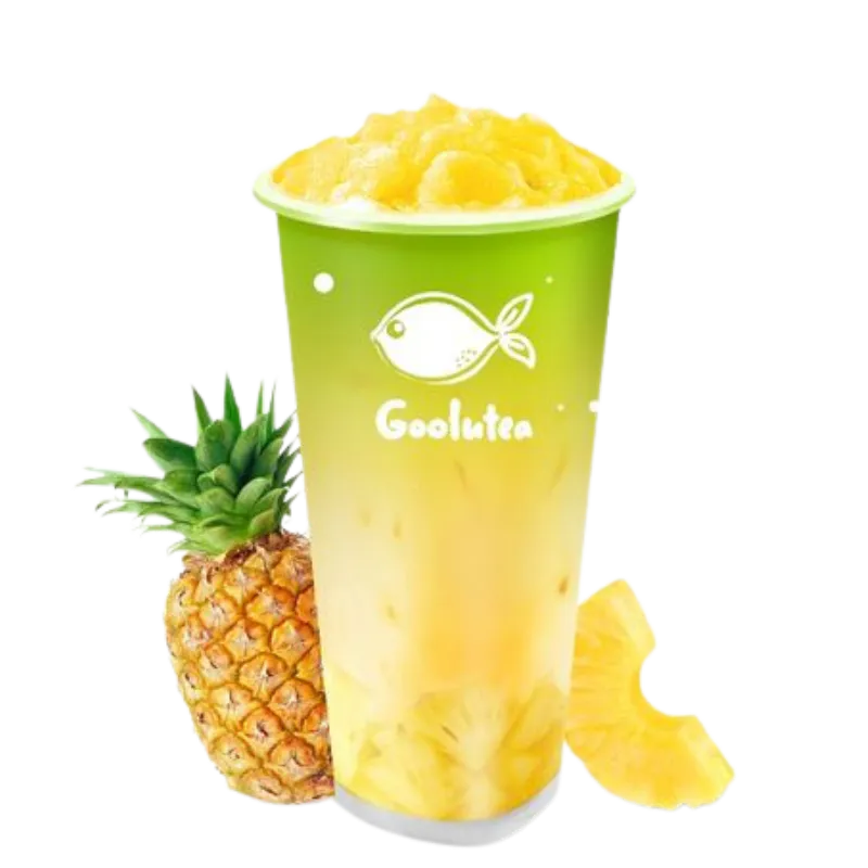 Fresh pineapple fruit slush drink at Goolutea, a Tea Store in Castro Valley